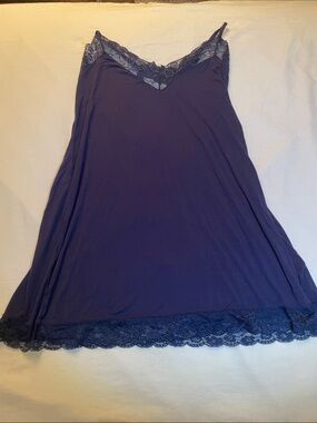 Lace-Trim Deep Purple Slip Chemise - Women's Intimates